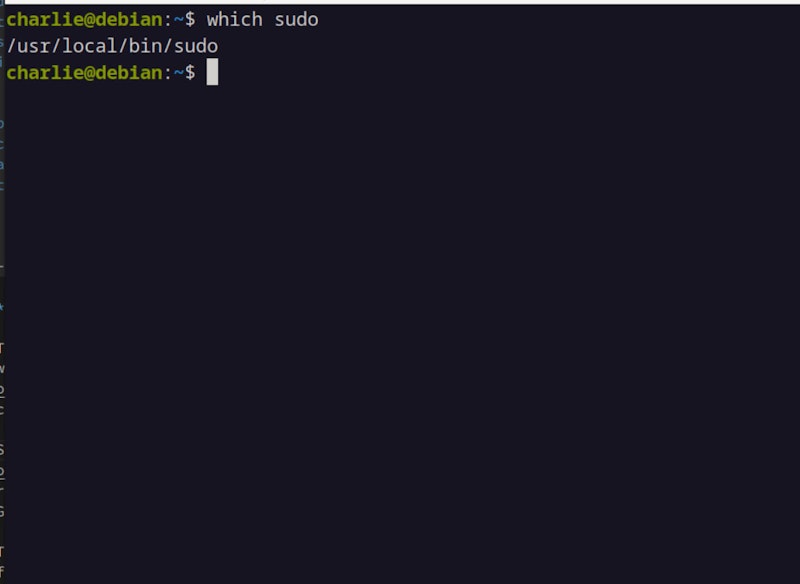 screenshot of sudo terminal command